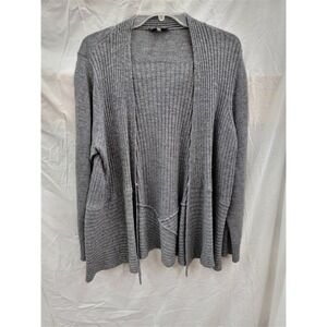 NWOT Eileen Fisher 1X Gray Wool Linen Silk Blend Cardigan Sweater 121938